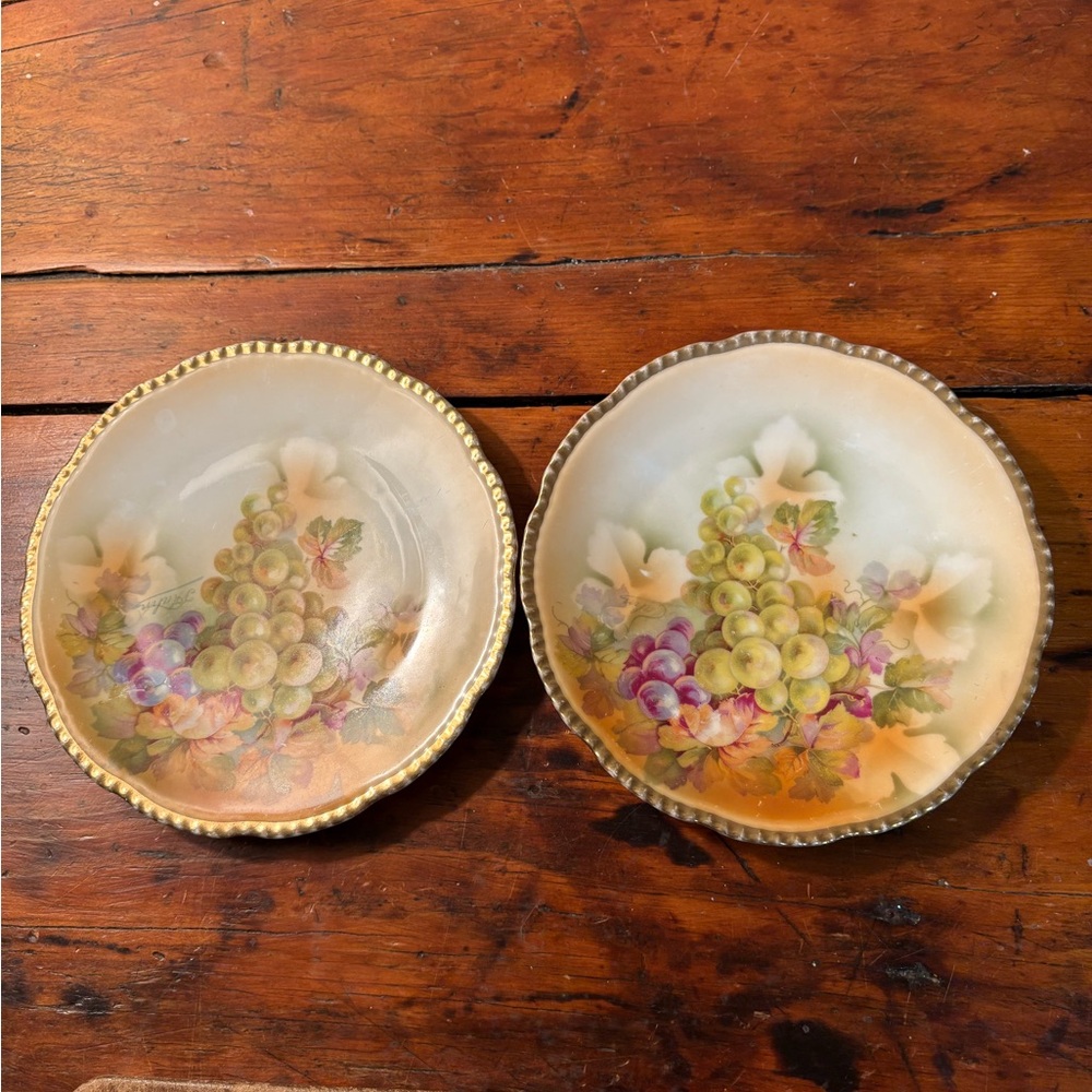 Vintage Royal Rudolstadt Prussia Grape Design Plates Porcelain 6” - Picture 4 of 6